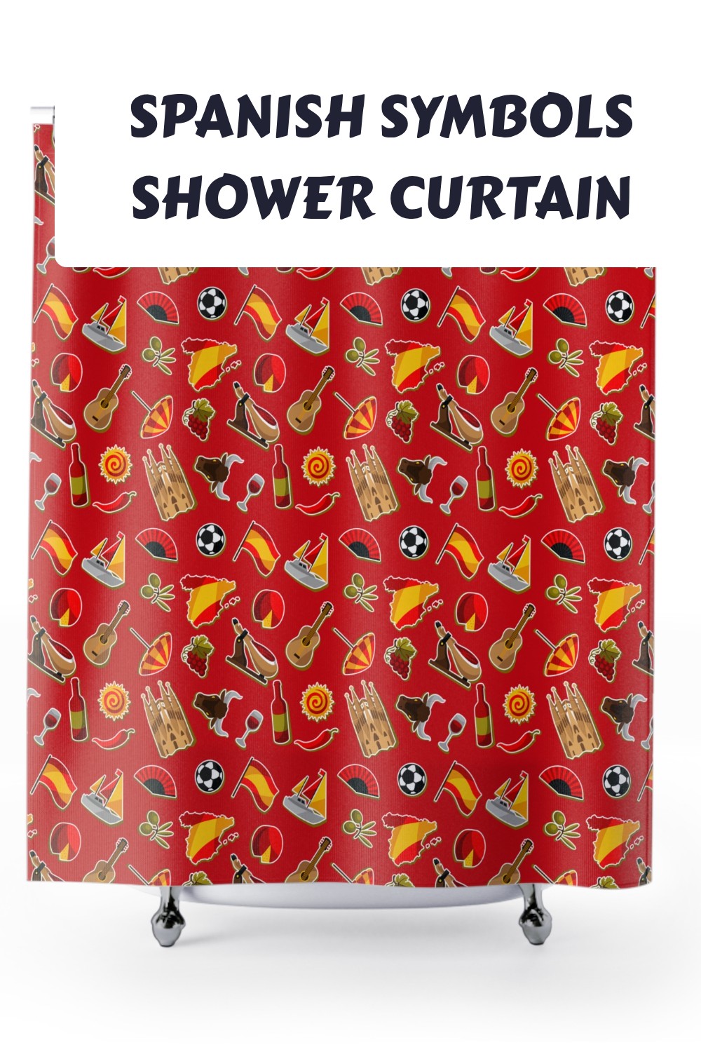 Spanish Symbols Shower Curtain generated pin 29655 2