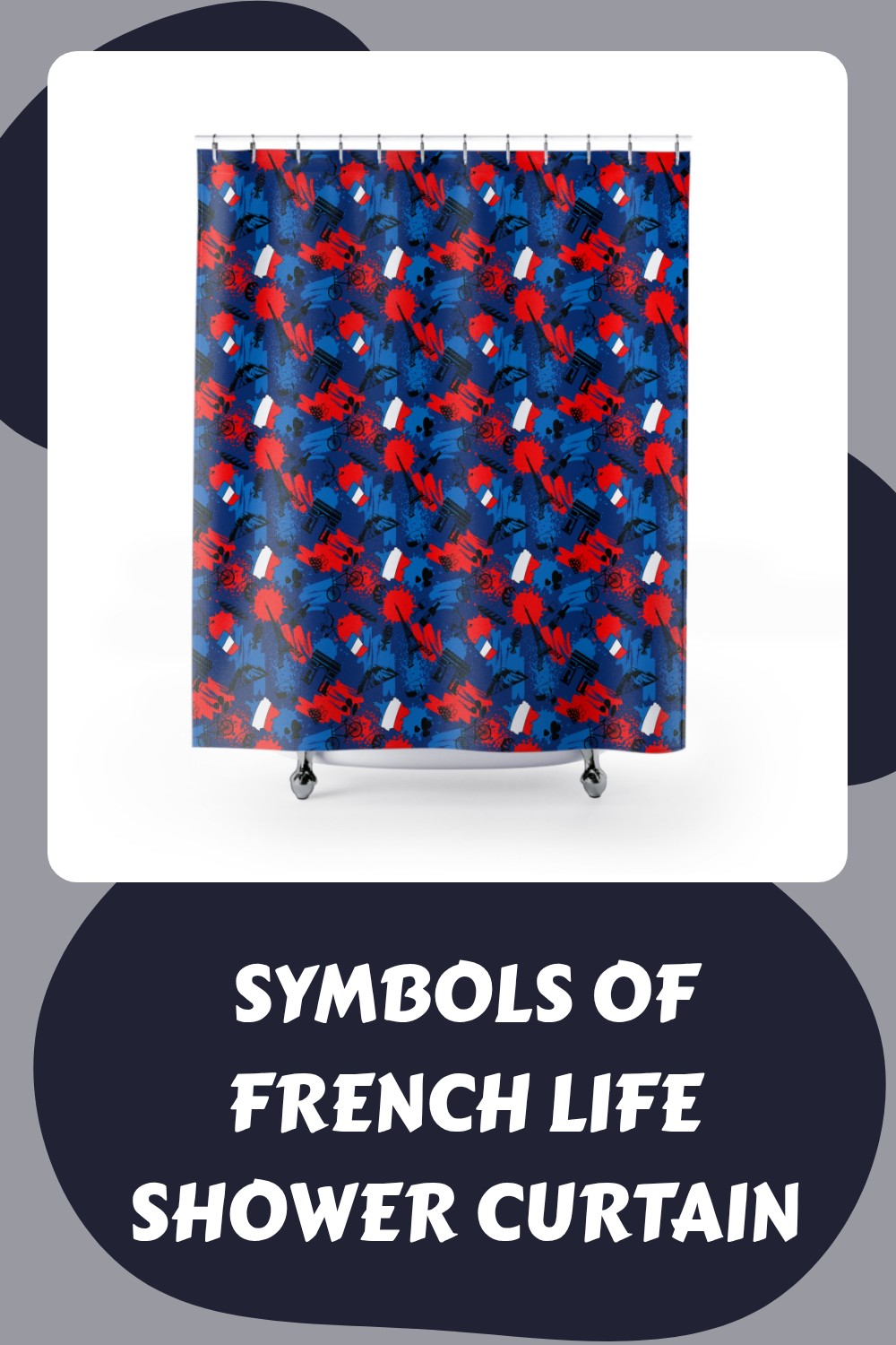 Symbols of French Life Shower Curtain generated pin 29673