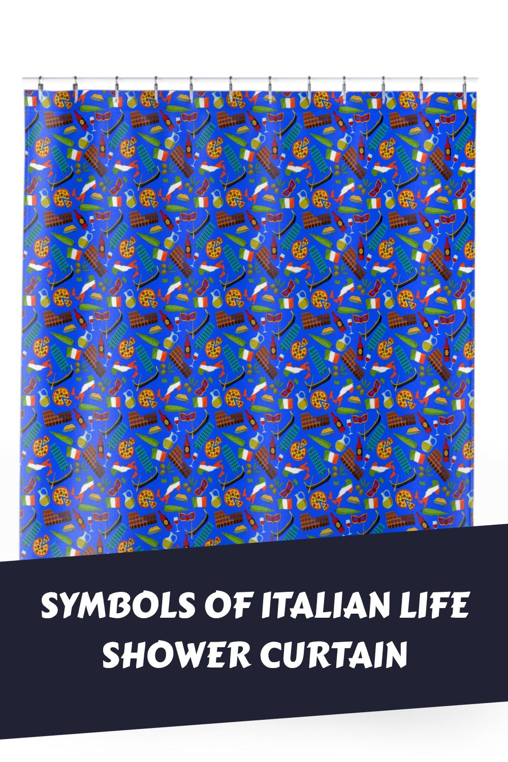 Symbols of Italian Life Shower Curtain generated pin 29640