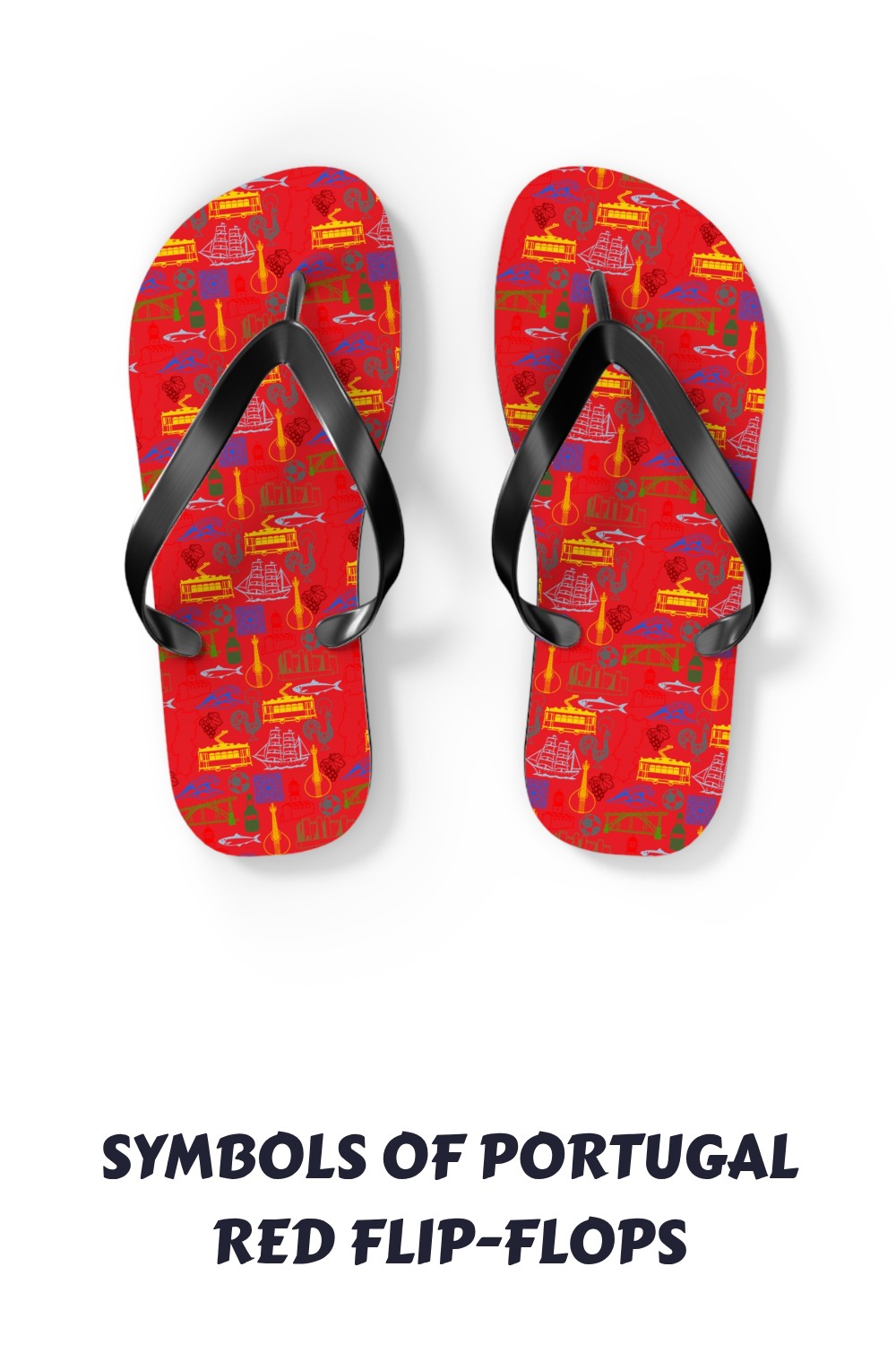 Symbols of Portugal Red Flip Flops generated pin 29496 1