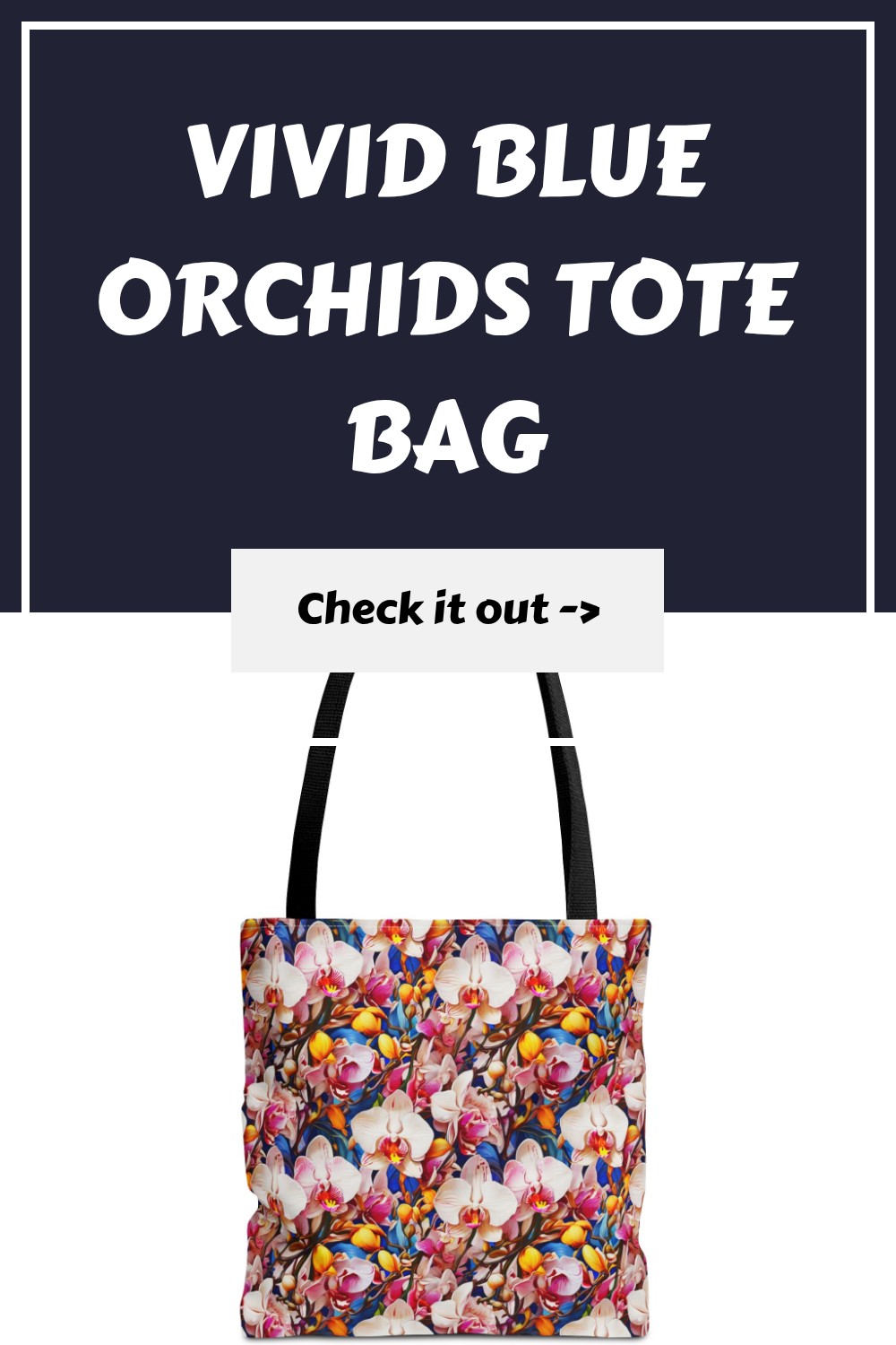 Vivid Blue Orchids Tote Bag generated pin 29807