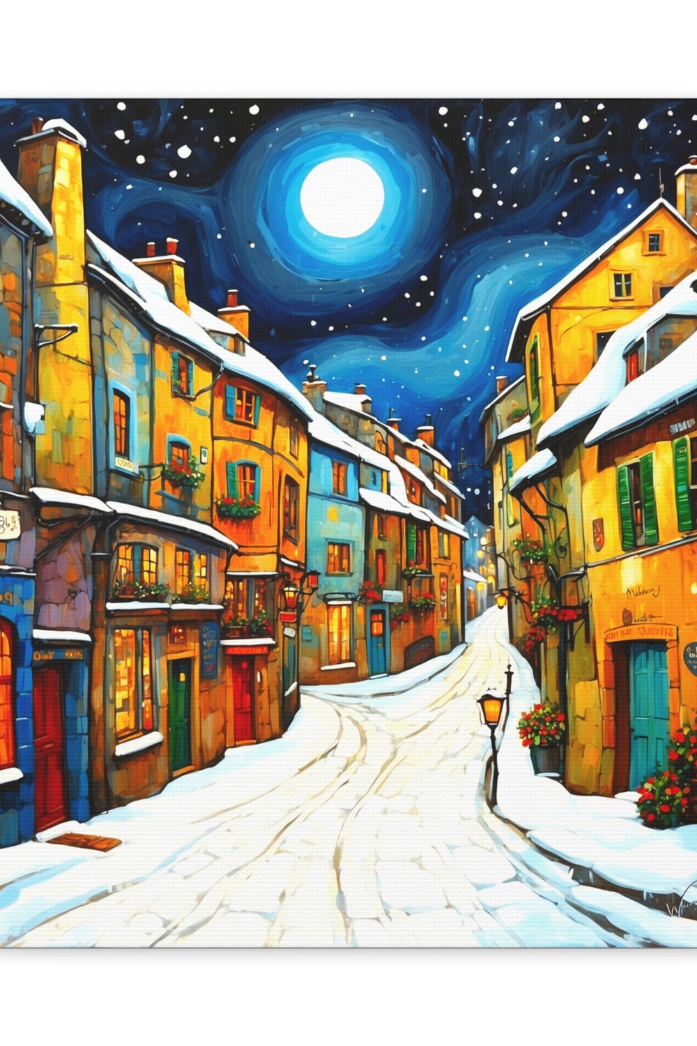 A Snowy Provence Village Canvas Print generated pin 28320 1