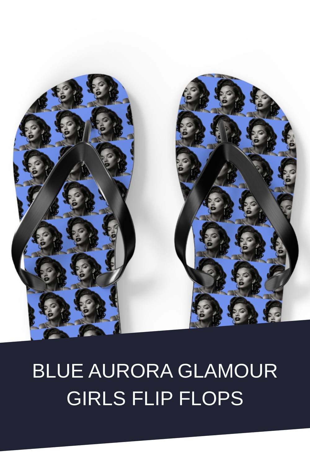 Blue Aurora Glamour Girls Flip Flops generated pin 28337