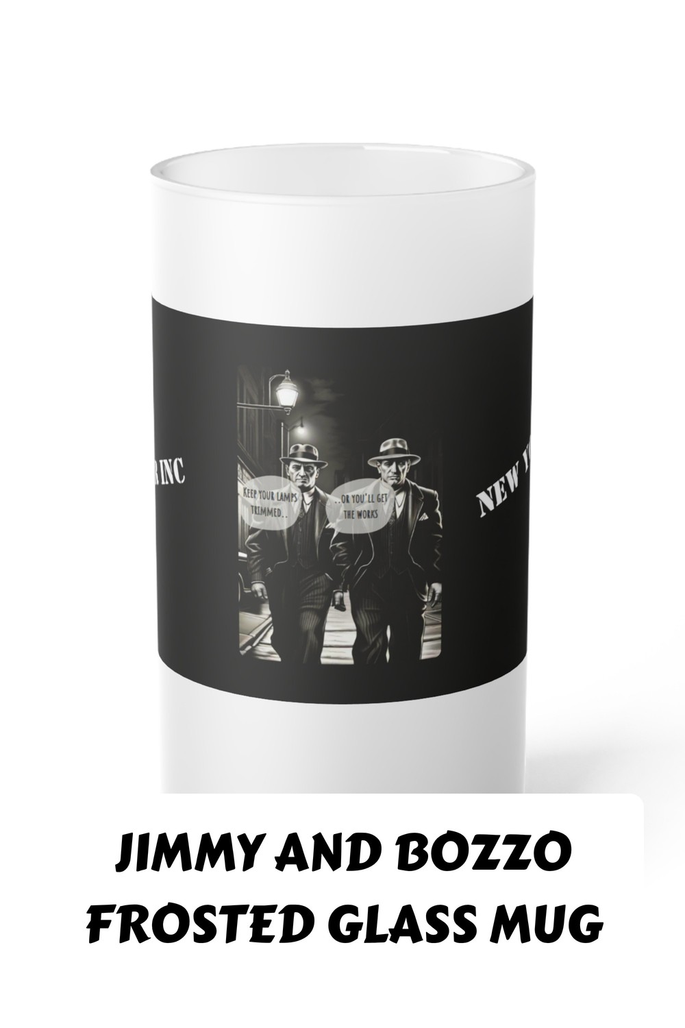 Jimmy and Bozzo Frosted Glass Mug generated pin 28177 1