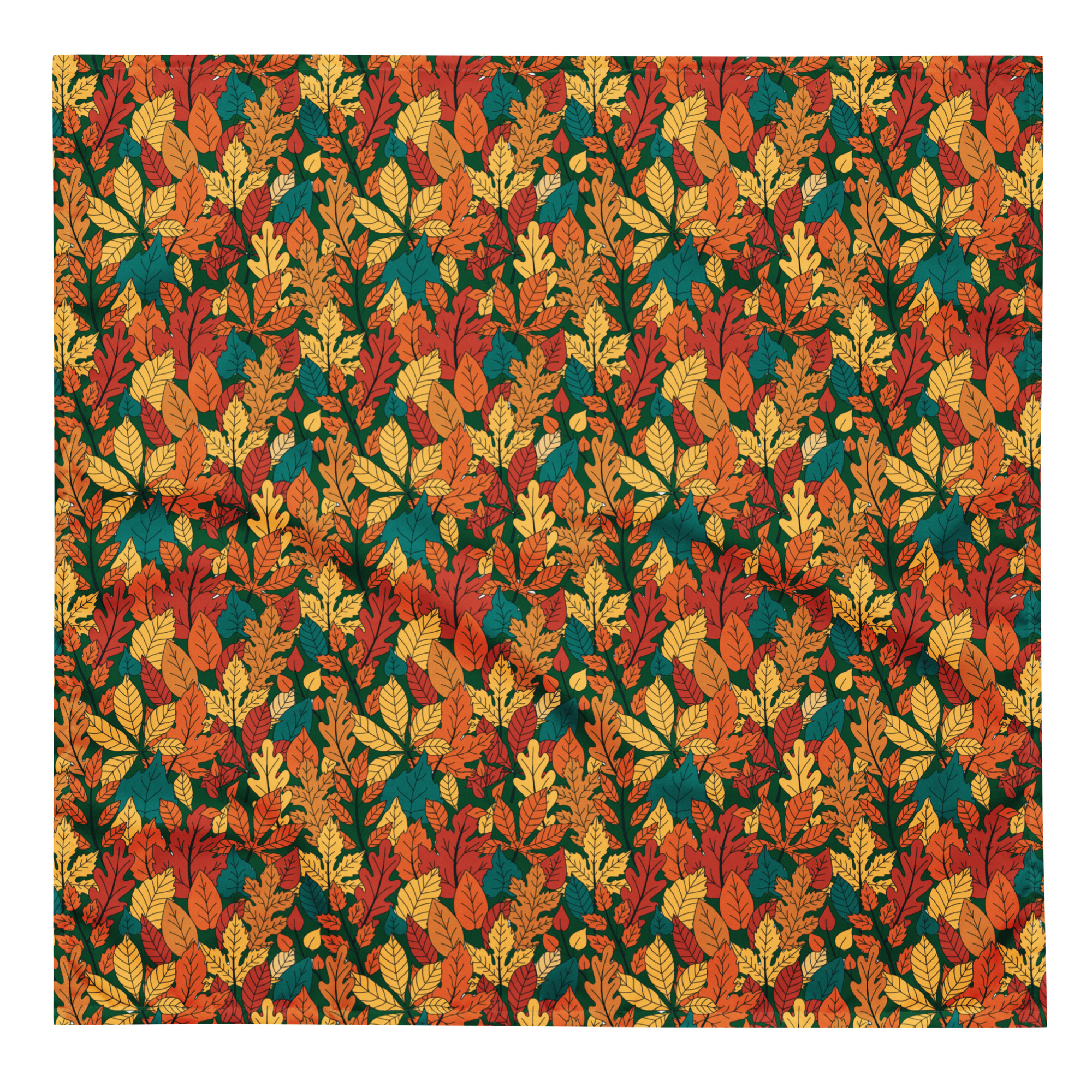 Autumn Leaves Green Bandana 1 Autumn Leaves Green Bandana
