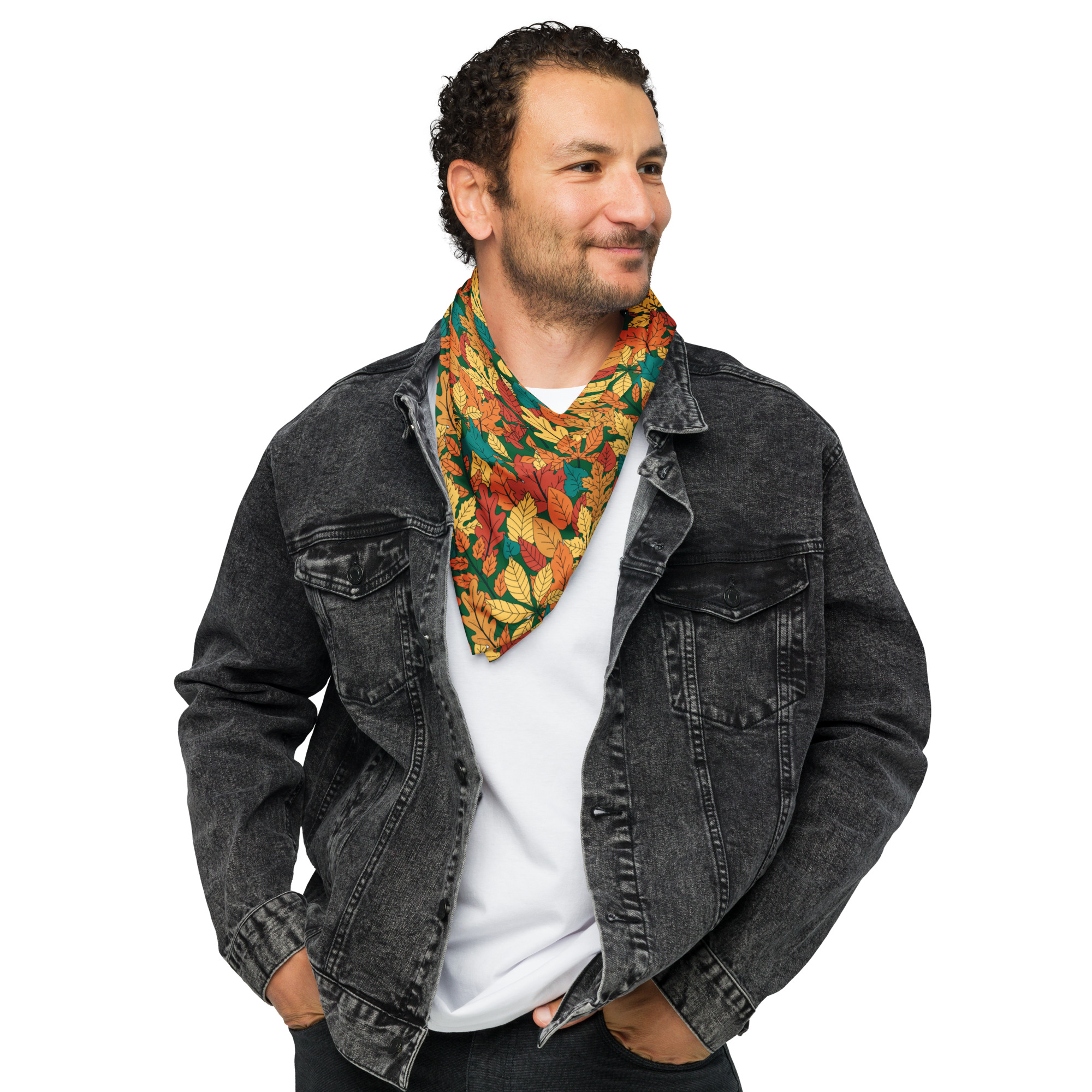 Autumn Leaves Green Bandana 5 Autumn Leaves Green Bandana - Image 5