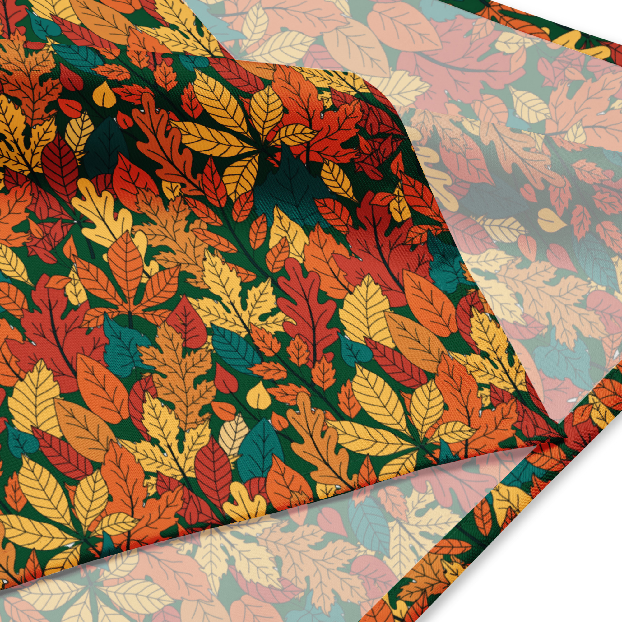Autumn Leaves Green Bandana 7 Autumn Leaves Green Bandana - Image 7