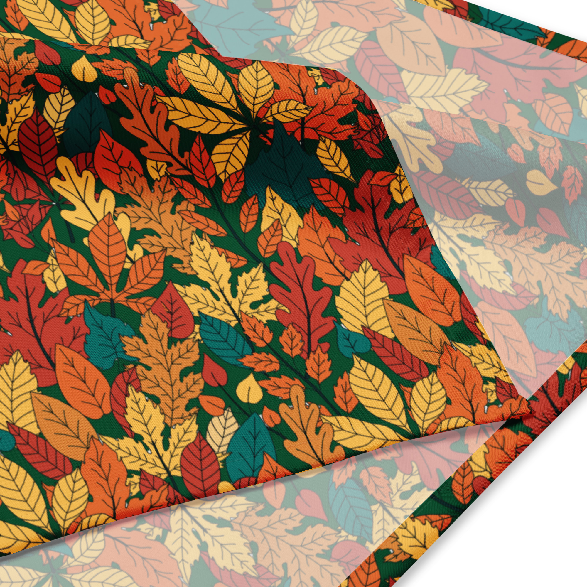 Autumn Leaves Green Bandana 15 Autumn Leaves Green Bandana - Image 15