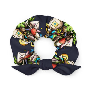 Paris Life Green Scrunchie