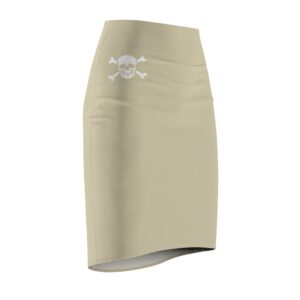 Skull Crossbones Wheat Pencil Skirt