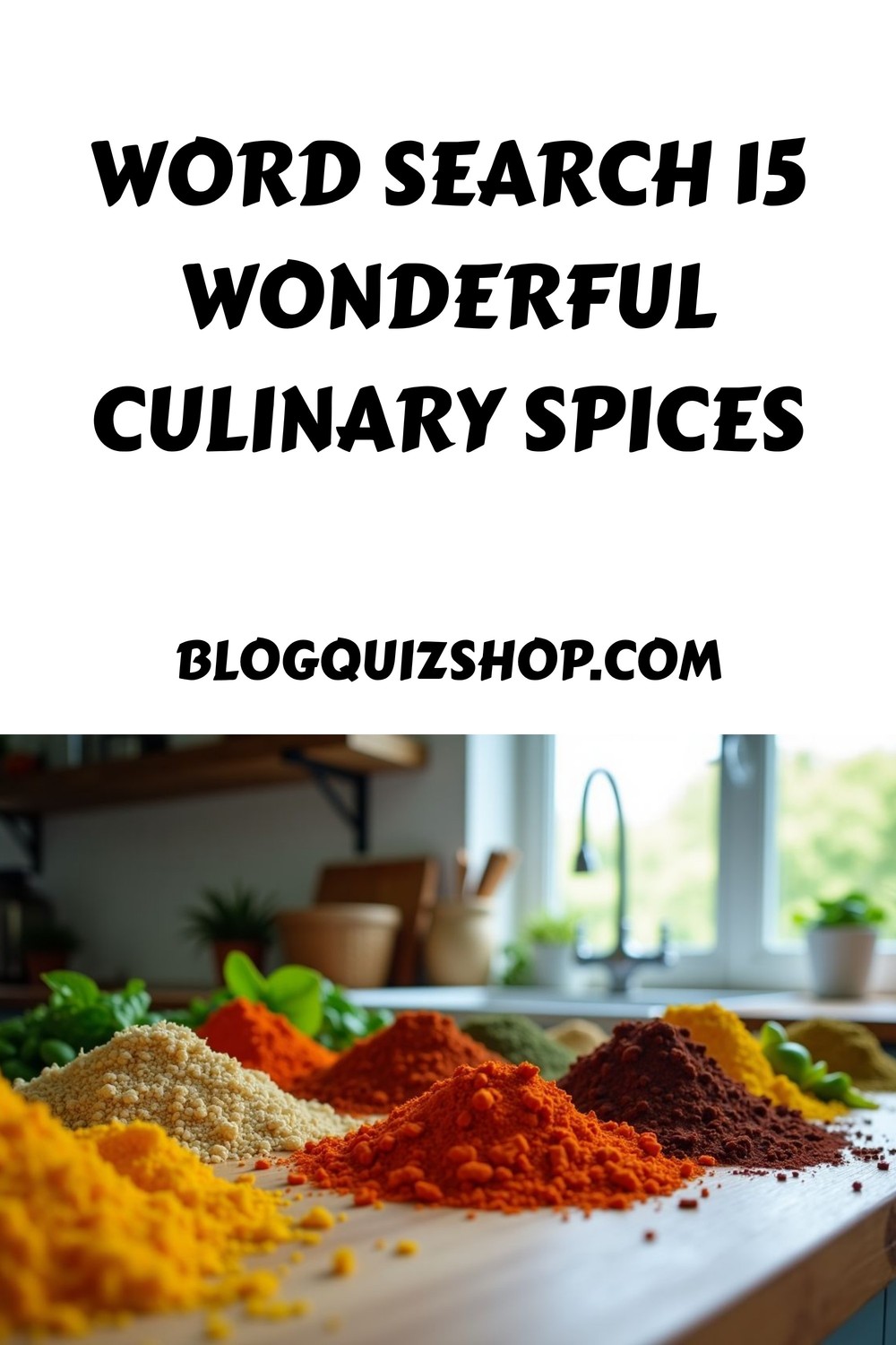 WORD SEARCH 15 Wonderful Culinary Spices generated pin 35660