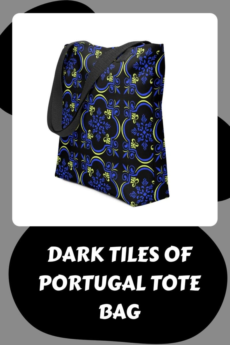 Dark Tiles of Portugal Tote Bag generated pin 40412